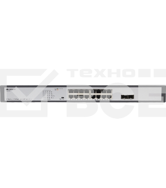 Коммутатор Unmanaged Switch 16x1000Base-T PoE, 2x1000Base-X SFP, PoE Budget 200W, Long-range PoE up to 250m, 19