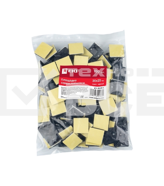 Площадка EKF plc-20x20-b самоклеящаяся (20х20мм.) черная (100шт.) EKF