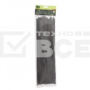 Хомуты Сибртех, 370 х 3,6 мм, пластиковые, черные, 100 шт.