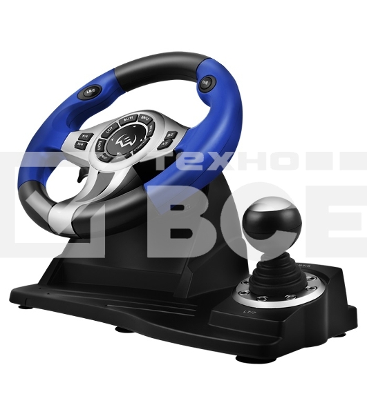 Руль чёрный Sven GC-W600 (виброотдача, педали, джойстик, 12 кн., USB)