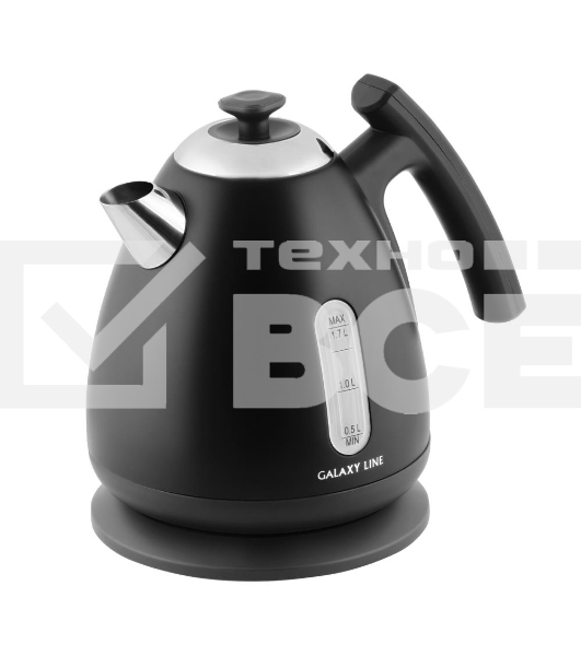Чайник электрический Galaxy Line GL 0343, черный нефрит, металл, 2200 Вт, 1,7 л