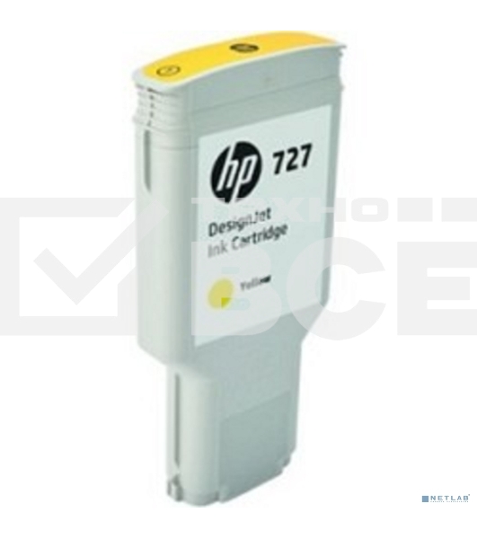 Картридж струйный HP 727 с желтыми чернилами для принтеров Designjet, 300 мл