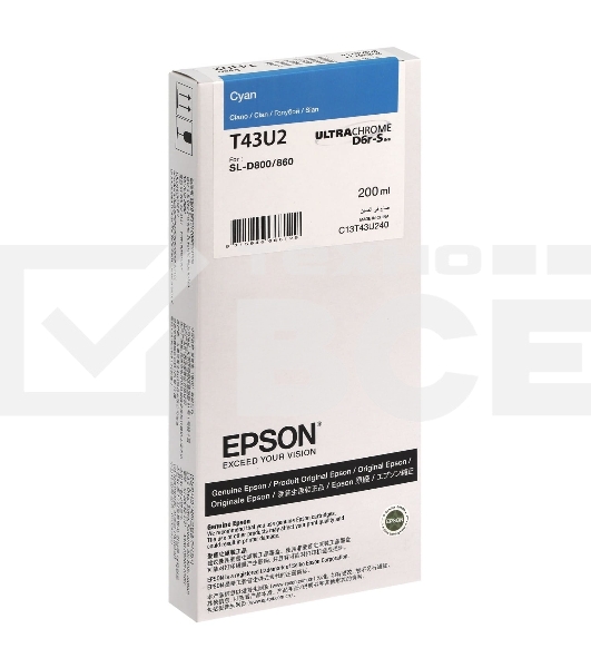 Картридж струйный Epson T43U (C13T43U240) голубой (200 мл) для SureLab SL-D800