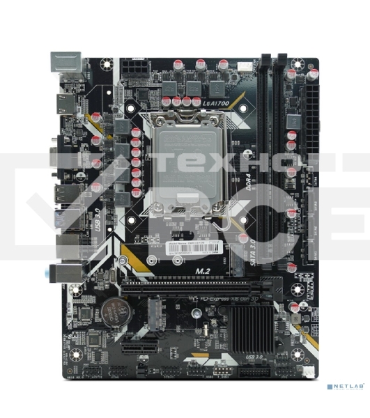 Материнская плата CBR H610M Chipset H610, Socket 1700, 2хDDR4, mATX, VGA+HDMI, 1хPCIEx16,2хPCIEx1,1хM.2(PCIe NVMe Gen3 x4), 3хSATA3, 2хUSB2.0 + 2хUSB3.0, LAN 1Gb