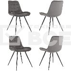 Стул для дома Бюрократ CH-K2_4 комплект 4 шт т.с ерый Holland 18 металл черный на ножках (CH-K2_1/HL18_4), фото 1