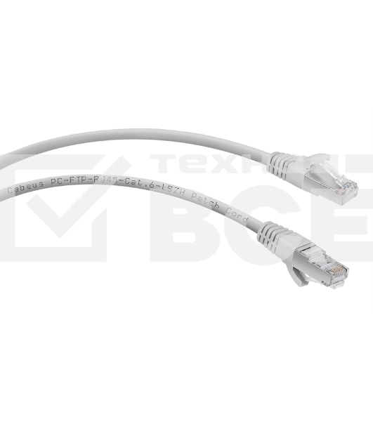 Шнур комм. Cabeus, cat.6, экр., F/UTP, RJ45/RJ45, LSZH, AWG24, 1м, серый