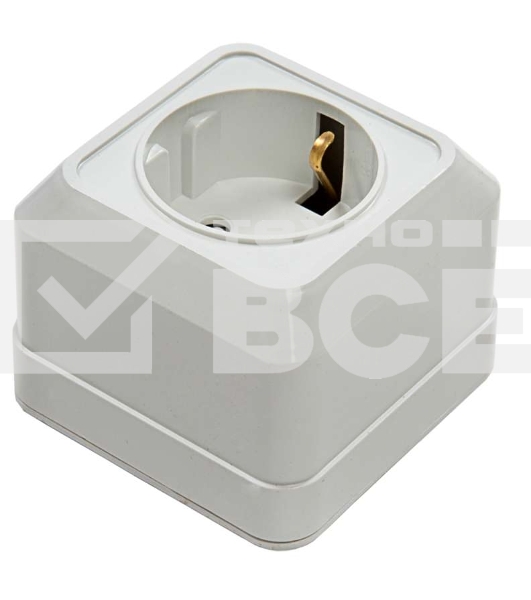 Розетка 1-м BOLLETO защ. шторки с заземл. накл. 7028х бел. ASD / IN HOME 4690612000954