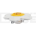 Розетка одноместная KRANZ HAPPY Яичница скрытой установки, с заземлением и защитными шторками, желтая/белая, фото2