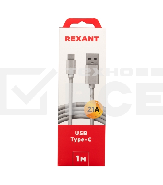 Кабель USB-Type-C/2A/PVC/white/1m/REXANT