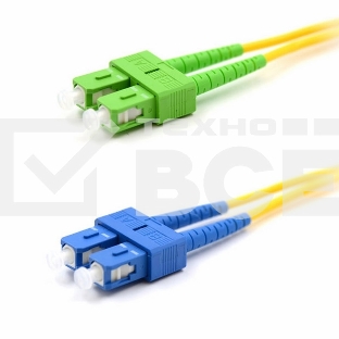 Патч-корд оптический переходной (SM), 9/125 (OS2), SC/APC-SC/UPC, (Duplex), PVC, 2м