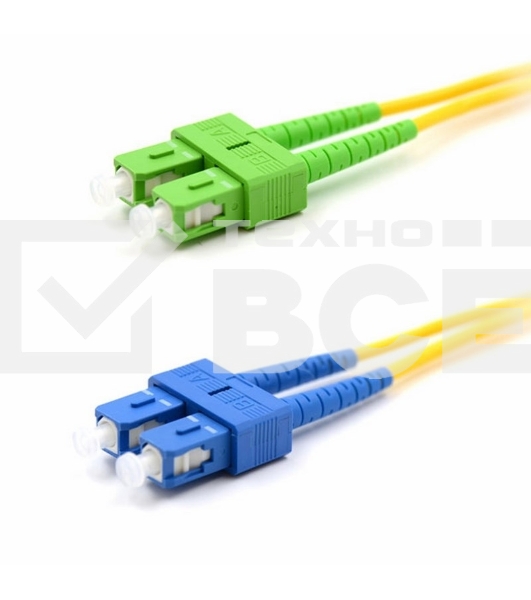 Патч-корд оптический переходной (SM), 9/125 (OS2), SC/APC-SC/UPC, (Duplex), PVC, 2м