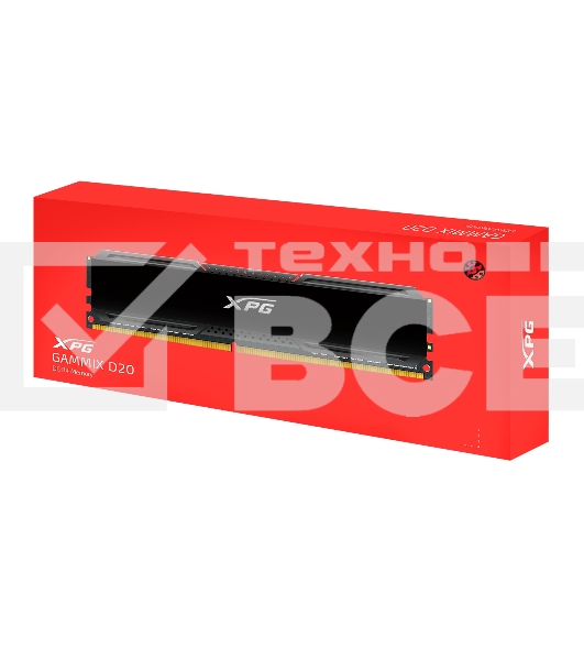 Оперативная память ADATA XPG Gammix D20, DDR4, 8GB (1x8GB), 3200MHz, CL16, UDIMM, с радиатором, черный