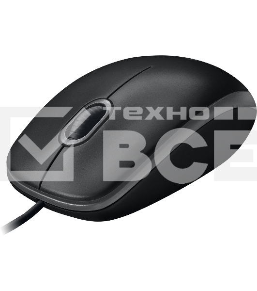 Мышь проводная Logitech B100 черный, 1000 dpi, USB, кнопки - 3