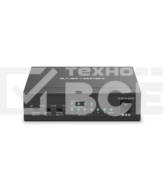 Настольный коммутатор Mercusys MS106LP с 6 портами 10/100 Мбит/с (4 порта PoE+)