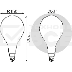 Лампа cветодиодная Gauss Filament А160 10W 890lm 4100К Е27 milky диммируемая LED, фото 1