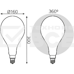 Лампа cветодиодная Gauss Filament А160 10W 890lm 4100К Е27 milky диммируемая LED