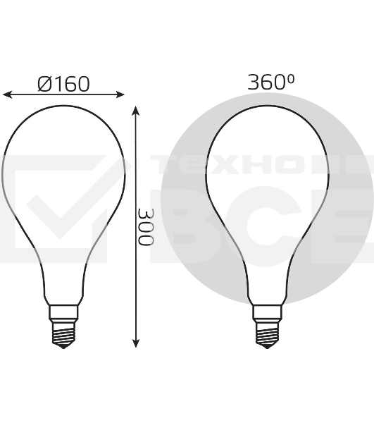 Лампа cветодиодная Gauss Filament А160 10W 890lm 4100К Е27 milky диммируемая LED