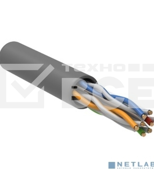 Кабель связи витая пара U/UTP, кат.6 4x2х23AWG solid, LSZH, 305м, серый Кабель связи витая пара U/UTP, кат.6 4x2х23AWG solid, LSZH, 305м, серый