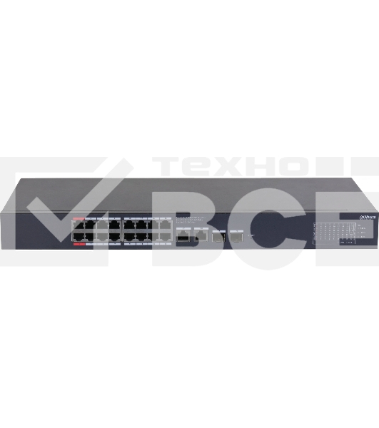 Коммутатор Dahua DH-CS4220-16GT-240 (L2) 16x100Мбит/с 2x1Гбит/с 2xКомбо(1000BASE-T/SFP) 16PoE 265W управляемый