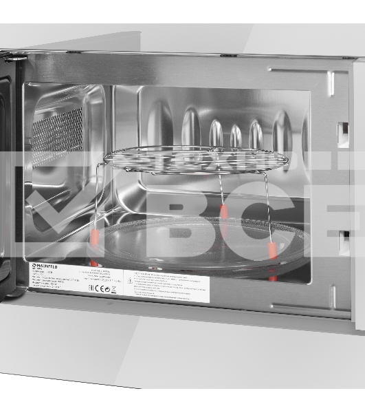 Микроволновая печь встраиваемая Maunfeld JBMO820GW01 белый, 20 л, 1080 Вт, переключатели - сенсор/поворотный механизм