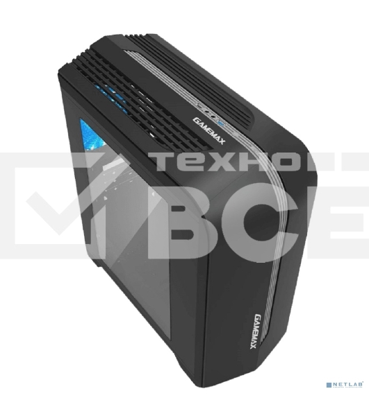 Корпус GameMax Centauri, без БП (ATX,Черн-сер,USB3.0, Зак.стекло, 1*120мм. RGB, пыл.фил.), черный/серый