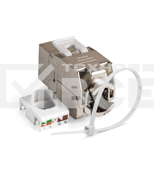 Модуль-вставка Keystone Jack RJ-45 ExeGate KJ-8P8C-SH-C6-180-TL (Кат.6, экранированная, 180 градусов, IDC Toolless (без инструмента))