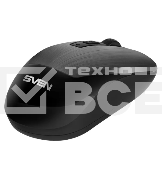 Мышь беспроводная SVEN RX-380W серый металлик, 1600 dpi, радиоканал, USB, кнопки - 4