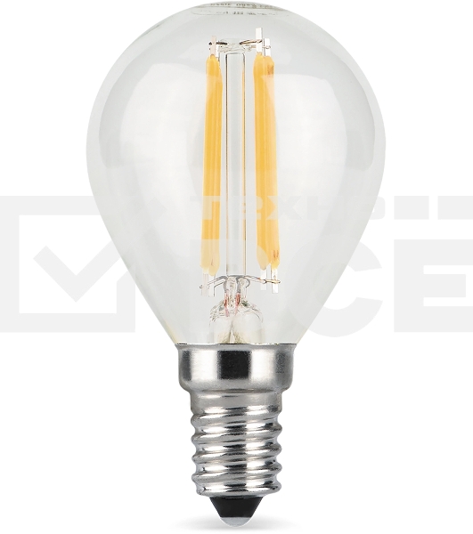 Лампа филам. Gauss Filament 5Вт цок.:E14 свеча 220B св.свеч.бел.нейт. (упак.:10шт) (105801205)