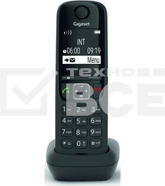Дополнительная трубка Dect Gigaset AS690HX черный для AS690