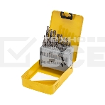 Набор сверл по металлу, 1-10мм (через 0,5мм, 3,2мм, 4,8мм), HSS, цилиндрический хвостовик, металлический кейс, 21 шт. Kranz, фото 1