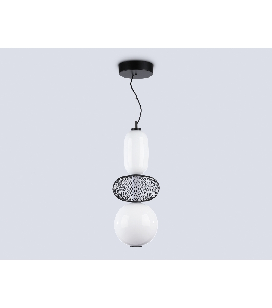 Подвесной светодиодный светильник Ambrella light LH11008 BK/FR черный/белый матовый 24W 3000K D220*570