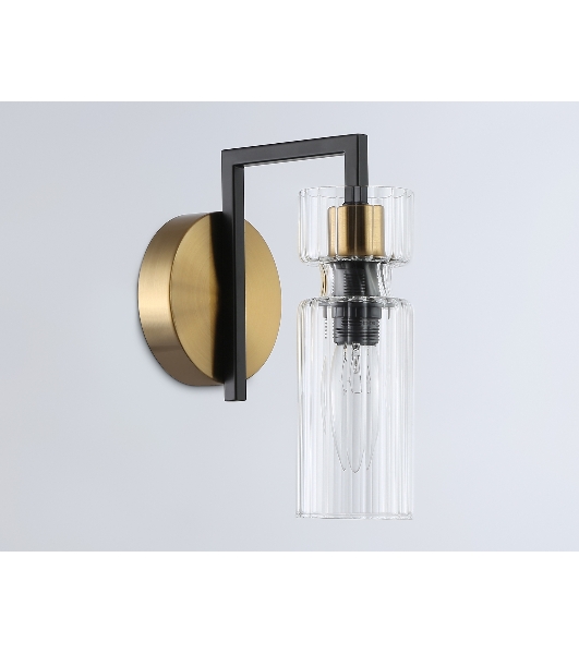 Настенный светильник Ambrella light LH56119 BK/BS/CL черный/латунь/прозрачный E14 max 40W 150*100*210