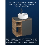 Тумба Bau Dream Blackwood 60 правая, графит, раковина BAU Nimb 51х41 белая, смеситель Hotel Dream Black, нерж. сталь, черный, фото8