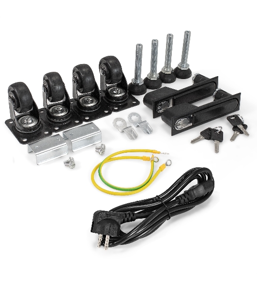 Шкаф телекоммуникационный 19' напольный 42U ExeGate EC-FS-42U.800.1000.V.V.BLACK (19”, 42U, 800x1000x2054mm (ШхГхВ), передняя перфорированная дверь, задняя двойная перфорированная дверь, съемные боковые панели, пыле- и влагозащита IP20, встроенный вентиляционный модуль, 1 полка в комплекте, черный RAL 9004, 3 коробки)