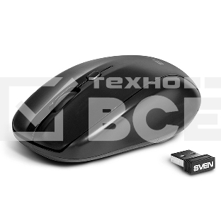 Мышь беспроводная SVEN RX-305 черный, 1600 dpi, радиоканал, USB, кнопки - 4