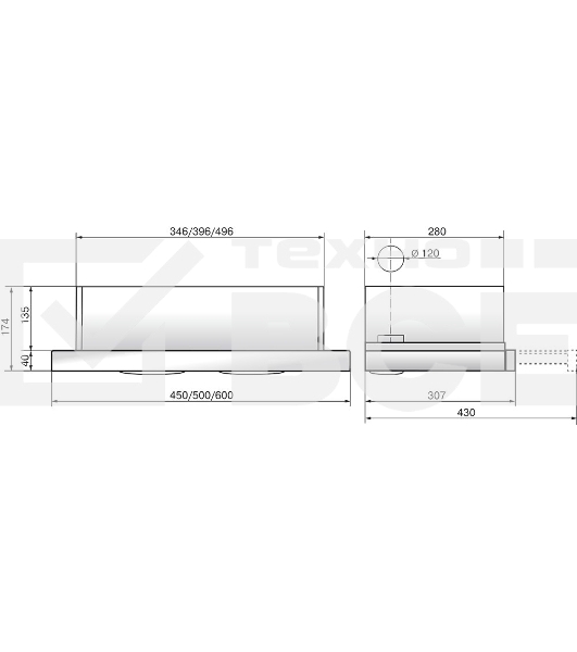 Вытяжка Elikor Интегра Glass 45Н-400-В2Д нерж/черное стекло