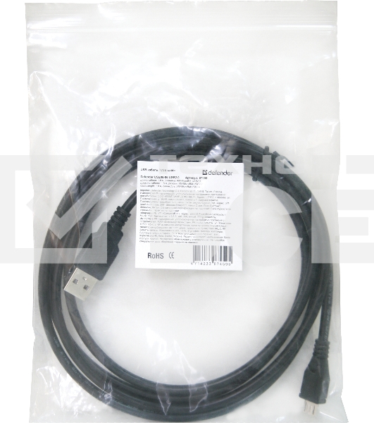 Кабель Defender USB08-06 USB 2.0 кабель для соед. USB 2.0 AM-MicroBM,1.8м, PolyBag
