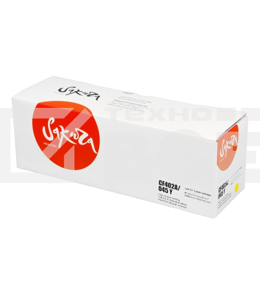 Картридж лазерный Sakura CF402A/045M для HP Color LaserJet Pro M252n/M252dn/MFP277dw/277n и Canon i-SENSYS LBP-610C, MF-630C, желтый, 1 300к.