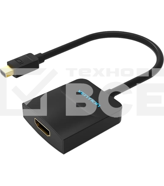 Адаптер-переходник Vention mini DisplayPort 20M > HDMI F Чёрный (HBCBB)