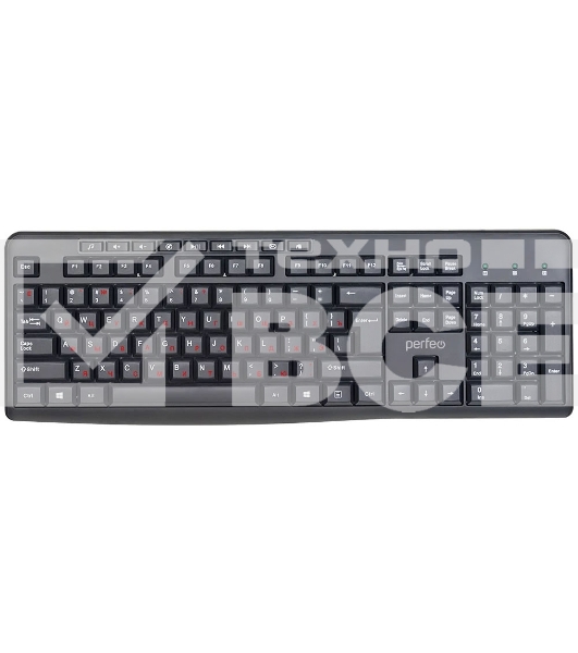 Клавиатура проводная Perfeo PUSH Multimedia, USB, черная