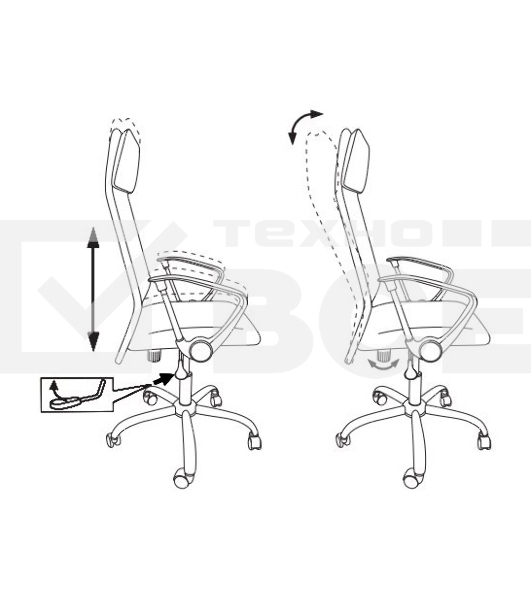 Кресло руководителя Бюрократ KB-6N/SL/B/TW-11 TW-01 TW-11 черный, сетка, крестовина хром