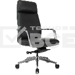 Кресло руководителя Бюрократ _VEGA черный кожа крестов. алюминий, фото16