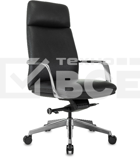 Кресло руководителя Бюрократ _VEGA черный кожа крестов. алюминий