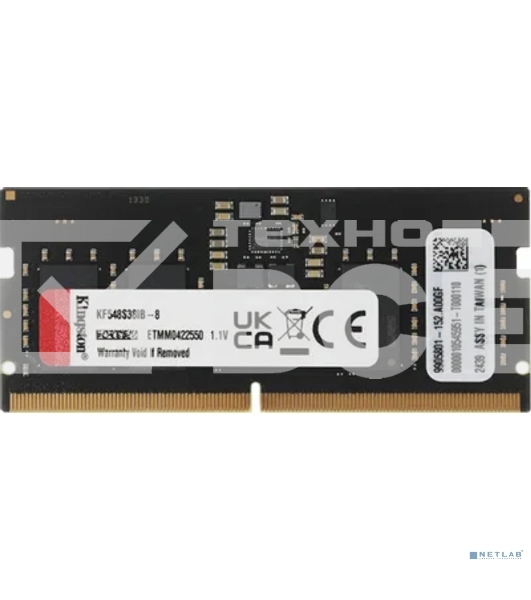Оперативная память Kingston Fury Impact, DDR5, 8GB (1x8GB), 4800MHz, CL38 SO-DIMM