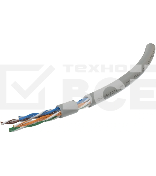Кабель информационный Sysmatrix TP UUTP4.5ES24.PVC.GY305 кат.5E U/UTP 4 пары 0.5AWG нг(А)-LS внутренний 305м серый