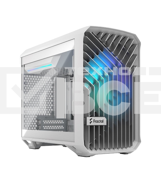 Компьютерный корпус без блока питания Fractal Design Torrent Nano RGb TG Clear Tint, Mini-Tower, 1x180мм RGb, 2xUSB-A 3.2 + 1xUSB 3.2 Type-C mITX, mDTX белый