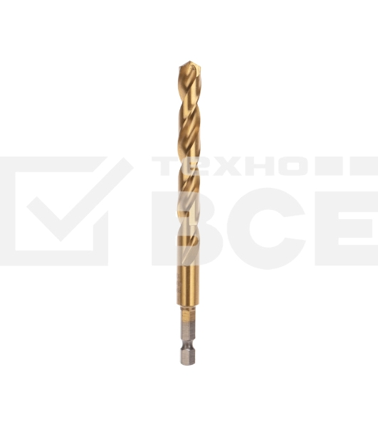 Сверло по металлу, 10мм, Р6М5, ТИТАН,шестигранный хвостовик (1 шт. в упаковке) DIN 338 Kranz