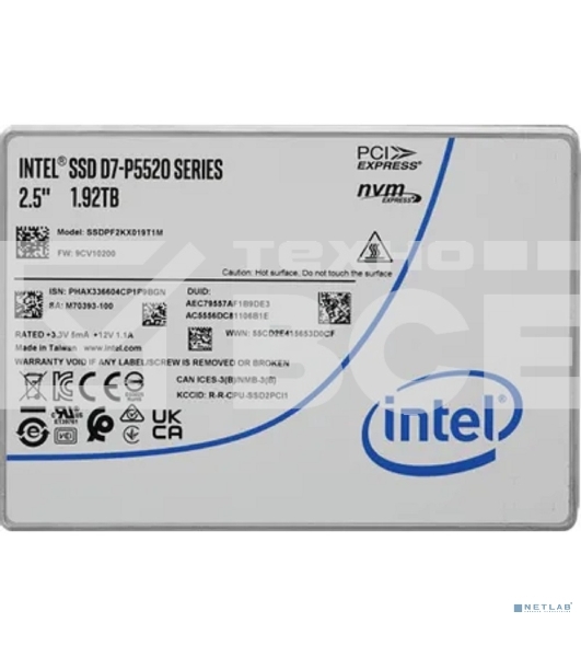 Накопитель SSD Intel D7-P5520, 1.92Tb, 2.5