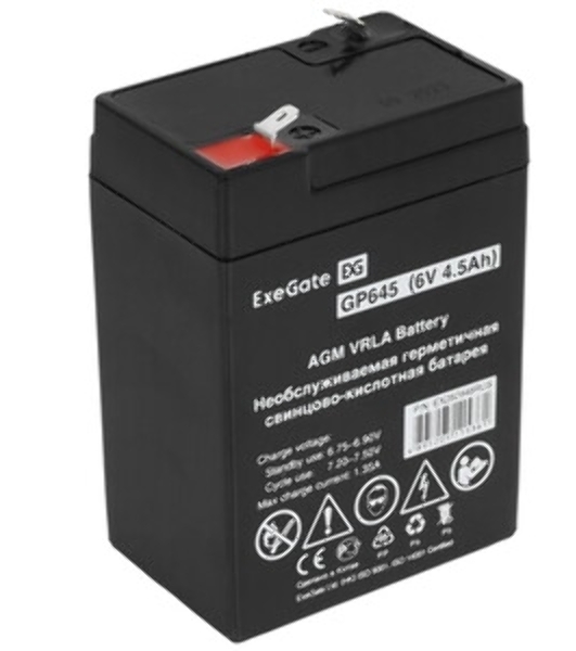 Батарея для ИБП ExeGate GP645 (6V 4.5Ah), клеммы F1