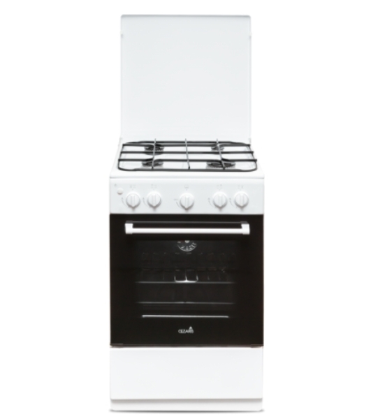 Плита газовая Cezaris ПГ 2150-00 белый, конфорок 4 шт, духовка 43 л, 51 см x 85 см x 55 см